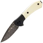 Buck 590IVSLE Paradigm Damascus Knife White Handles