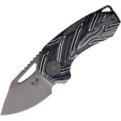 Damned Designs 016BKWT Anzu Knife Black/White G10 Handles