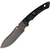 Fobos 073 Tier1-BC Gray Fixed Blade Knife Black Handles