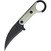 Jason Perry 902GJDE Tactical Karambit Black Fixed Blade Knife Jade Handles