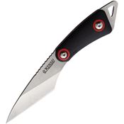 Kensei 010 Kiridashi Stonewash Fixed Blade Knife Black and Red Handles