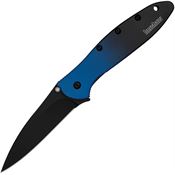 Kershaw 1660GBLUBK Leek Black Assist Open MagnaCut Linerlock Knife Black/Blue Handles