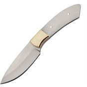 Knifemaking 7732 Drop Point Satin Fixed Blade Knife Silver Handles