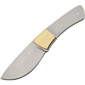 Knifemaking 7730 Bl7730 Drop Point Satin Fixed Blade Knife Silver Handles