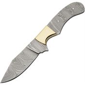 Knifemaking DM2744 Clip Point Damascus Fixed Blade Knife Silver Handles