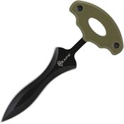 Reapr 11042 Versa Push Dagger Black Fixed Blade Knife OD Green Handles