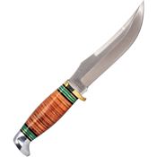 Remington 15722 Stacked Leather Satin Fixed Blade Knife Wood Handles