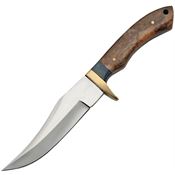 Rite Edge 8012 Skinner Satin Fixed Blade Knife Brown Handles