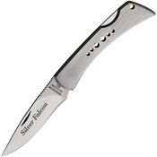 Silver Falcon 521 Large Lockback Knife Brushed Stainless Handles