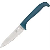 Spyderco K21SBL Counter Critter Serrated Fixed Blade Knife Blue Handles
