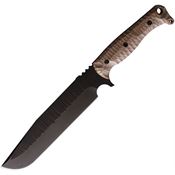 Wachtman 004MCS Grandmaster Black Fixed Blade Knife Tan Handles