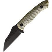 Wachtman 002ODS Kliff Black Fixed Blade Knife OD Green Handles