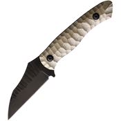 Wachtman 002MCS Kliff Black Fixed Blade Knife Tan Handles