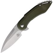 Begg 003 Mini Glimpse Linerlock Knife OD Green Handles