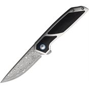 Begg 015 Diamici Damascus Linerlock Knife Black Handles