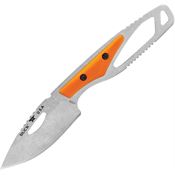 Buck 630ORS 630 Paklite 2.0 Hide Stonewash Fixed Blade Knife Orange Handles