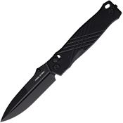 Real Steel 7752B Muninn Slide Lock Black Folding Knife Black Handles