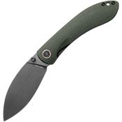 Vosteed TSNPMN Nightshade Black Stonewashed Linerlock Knife Green Handles