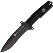K25 32629 Tactical Black Titanium Fixed Blade Knife Black Handles