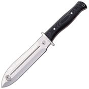 J&V Adventure 1209M Ezepac Satin Fixed Blade Knife Black Handles