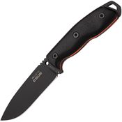 Hydra 03 Esus Black Fixed Blade Knife Black Handles