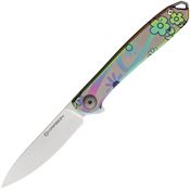 Karbon 108 Tidbit Floral Stainless Knife Multicolor Handles