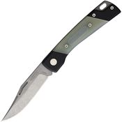Mercury 9LUCG10NC LUC Slip Joint Stonewash Folding Knife Black/Jade Handles