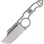Midgards-Messer 019 Thunrar Stonewash Fixed Blade Knife Silver Handles