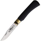 Old Bear 930719MT Medium Satin Folding Knife Black Handles