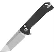 QSP 148C1 Grebe T Button Stonewash Knife Black Handles