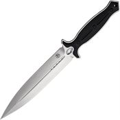 Begg 031 Filoso Satin Stainless Dagger Fixed Blade Knife Black Handles