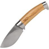 Browning 0497 Skinner Satin Fixed Blade Knife Stainless Guard Brown Handles