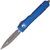 Microtech 12210APBL Auto Ultratech Apocalyptic Double Edge OTF Knife Blue Handles