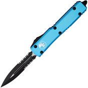 Microtech 1222TQ Auto Ultratech Part Serrated Double Edge OTF Knife Turquoise Handles