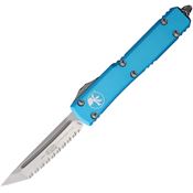 Microtech 12312TQ Auto Ultratech Stonewashed Serrated Tanto OTF Knife Turquoise Handles