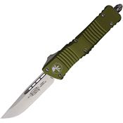 Microtech 14310OD Auto Combat Troodon Stonewashed Single Edge OTF Knife OD Green Handles