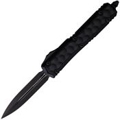 Microtech 2061TBIS Auto Makora Black Cerakote Double Edge OTF Knife Black\Black Handles