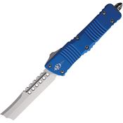 Microtech 219R10BLS Auto Stonewashed Combat Hellhound Razor Knife Blue Handles