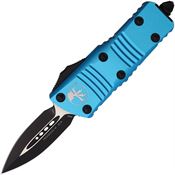 Microtech 2381TQ Auto Mini Troodon Double Edge Black/Satin OTF Knife Turquoise Handles