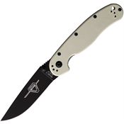 Ontario 8862BONE RAT II Black Linerlock Knife Ivory Handles