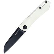 Real Steel 7064WB Solis Lite Slip Joint Black Folding Knife White Handles