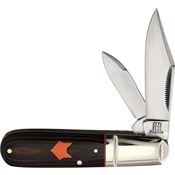 Rough Rider 2306 Desert Fox Barlow Satin Folding Knife Black/Orange Handles
