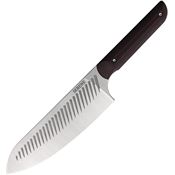 Serene Kitchen 001 Chef's Magna Cut Fixed Blade Knife Black and Red Handles