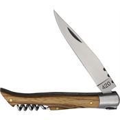 Baladeo DUB1042 Corkscrew Clip Point Knife Zebra Wood Handles