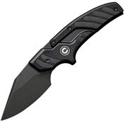 Civivi 210361 Typhoeus Adjustable Black Stonewash Fixed Blade Knife Black Handles
