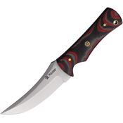 Kensei 012 Nomad Skinner Satin Fixed Blade Knife Black and Red Handles