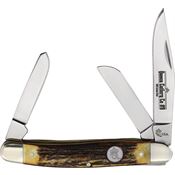 Queen SH47 Stag Stockman Finish Knife Stag Handles