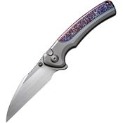 WE 22024D4 Ziffius Button Lock Knife Gray Flame Handles