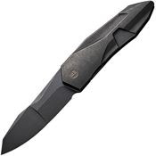 WE 220281 Solid Framelock Knife Black Stonewashed Handles