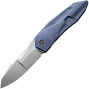 WE 220284 Solid Framelock Knife Blue Stonewashed Handles